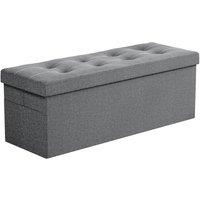 Kelvenix Grey Multifunctional Folding Storage Ottoman Seat Stool in Light Grey | Size: 600mm