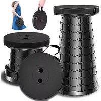 SPETLEK Folding Stool Portable Telescoping Seat in Black | Size: 0.6m2