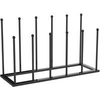 SPETLEK 6 Pair Steel Boot Rack Free Standing Garden Footwear Storage Holder in Black | Size: 500mm