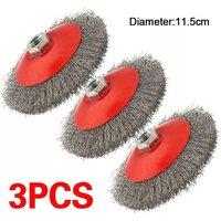 Kelvenix 3pcs Semi Flat Wire Wheel Cup Brush in Silver | Size: 10000mm x 520mm