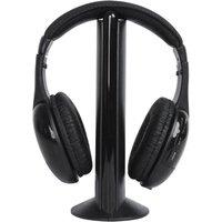 Kelvenix 5 in 1 Headset FM Wireless Headphones Cordless in Black