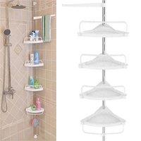 EONLION White Plastic-4 Tier Telescopic Bathroom Wall Corner Shelf