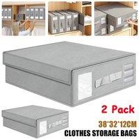 EONLION 2 Pack Foldable Bed Sheet Storage Box in Grey | Size: 500mm