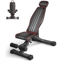 Kelvenix Foldable Adjustable Weight Bench Home Fitness Workout Bench in Black | Size: 0-12 m