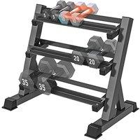 Kelvenix 3 Tier Dumbbell Rack Stand Weight Rack in Black | Size: 0-18 m