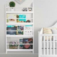 Nordara Wall Mounted Bookcase Kids Display Bookshelf Storage Shelving Rack in White