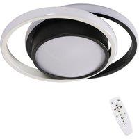 Pheashine Modern LED Ceiling Light Dimmable Black & White Dual-Ring 32W