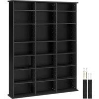 tectake Shelves Stevie - 21 Compartments, Height-Adjustable, Removable Shelves in Black
