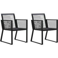 Berkfield Home Garden Chairs 2 pcs Black PVC Rattan