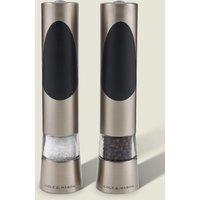 Cole & Mason Richmond 2 in 1 Electric Salt & Pepper Mill 215mm - Silver/Black in Silver