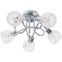ValueLights Reyka 5 Way Cross Over Chrome Ceiling Light With 5 x Warm White G9 Bulbs in Silver