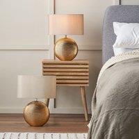 Ruma Set of 2 Mabel Bronze Dot Textured Ceramic Table Lamp
