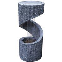 Ivyline Outdoor Spiral Water Feature - Polyresin - L35 x W35 x H82 cm - Cement in Grey
