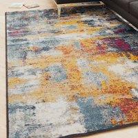 Kukoon Blue Multi Colour Soft Chenille Washable Living Room Area Rug | Size: 240 cm x 330 cm