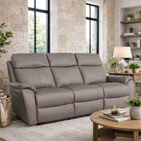Aspire Kingsmere 3 Seater Power Recliner Sofa in Real Leather in Grey