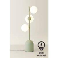 ValueLights Marlow Opaque Glass Globe 3 Way Table Lamp with Bulbs in Light Green