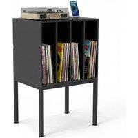 Costway Record Player Stand Side Table Turntable Stand w/Vinyl Storage Shelves in Black