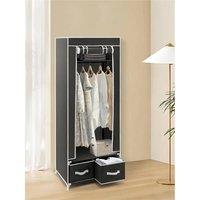 SPETLEK Portable Wardrobe 160x60x43CM Single Canvas in Dark Grey | Size: 0.6m2
