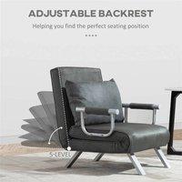 SPETLEK Single Chair Bed Armchair Sofa Bed in Grey | Size: 0.6m2