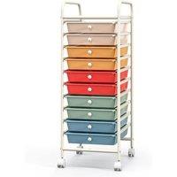 Kelvenix 10-Drawer Mobile Storage Trolley Home Office Organizer