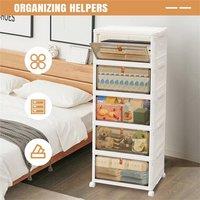 Kelvenix 5 Tier Plastic Storage Drawers Box Tower Unit in White | Size: 500mm