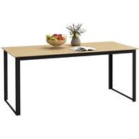 SPETLEK 6 Seater Outdoor Dining Table Slatted Top Metal Frame Desk | Size: 100 cm x 15 cm