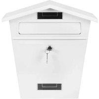 SPETLEK NEW LARGE STEEL POST BOX in White