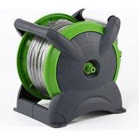 SPETLEK 20M Compact Garden Hose Reel Durable Water Pipe Wall Standing Holder in Green | Size: 1.25kg
