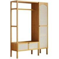 Kelvenix Wardrobe Clothes Rail Bedroom Clothes Storage in Brown | Size: 0.6m2