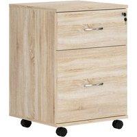 EONLION Office Mobile Filing Cabinet 2 Drawer Wooden in Natural | Size: 100 cm
