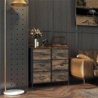 EONLION Bedroom Chest of Drawers 6 Drawer Dresser in Brown | Size: 100 cm