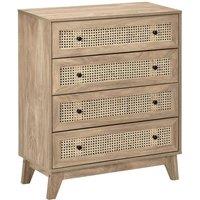 EONLION Chest of Drawers, 4 Drawer Unit Storage Organiser in Brown | Size: 100 cm