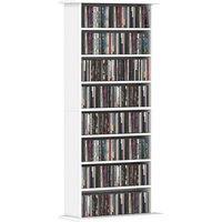 EONLION CD Storage Unit DVD Tower Blu-ray Storage Shelf in White | Size: 100 cm