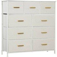 EONLION Chest of Drawers with 9 Drawers in White | Size: 100 cm