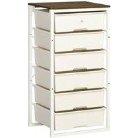 EONLION Chest of Drawers, 6 Drawer Unit Storage Chest Bedroom in White | Size: 100 cm