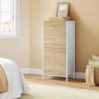 EONLION Bedroom Chest of Drawers 4 Fabric Drawers Storage in Brown | Size: 100 cm