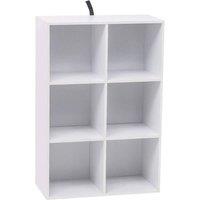 EONLION 6 Cube Storage Unit Bookcase Wooden Storage Cabinets in White | Size: 100 cm