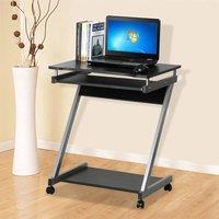 EONLION Black-Small Computer Desk on Wheel PC Table in Black | Size: 100 cm