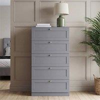 EONLION Grey-5 Drawers Chest Storage Unit Bedroom Organisation in Grey | Size: 100 cm