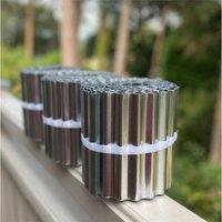 Nordara Set of 3 x Garden Lawn Edging Galvanised Metal Steel Roll in Silver