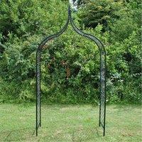 Nordara Decorative Garden Arch Ground Spikes Climbing Plant Support Trellis in Black