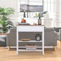 STILVORA Console Table with Drawer & 2 Shelves White