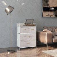 STILVORA Chest of Drawers with fabric drawers in natural wood wash