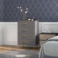 STILVORA Chest of Drawers with embossed front grey