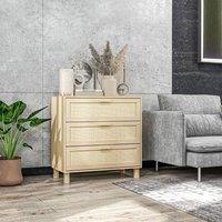 STILVORA 3 Drawer Storage Unit with rattan panels in Natural