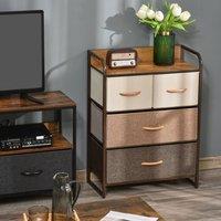 STILVORA Chest of Drawers 4 Drawer with metal frame wood-effect top in Natural