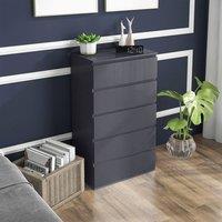 STILVORA Chest of Drawers with 5 Drawers in Grey