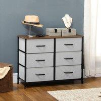 STILVORA Chest of Drawers with 6 Drawers & steel frame in Grey
