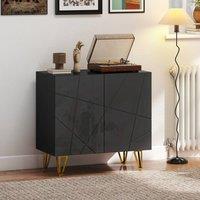 STILVORA Sideboard 80cm with adjustable shelf black