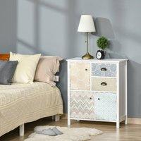 STILVORA Sideboard Storage with wooden structure antique style in White